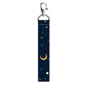 ISEE 360® Moon and Stars Lanyard Bag Tag with Swivel Lobster for Gift Luggage Bags Backpack Laptop Bags Students Travelers L X H 5 X 0.8 INCH