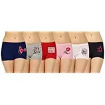 Casual Ladies Panty,Ladies Panties,Ladies boy Shorts Panties Combo,Ladies Boyshorts,Ladies boy Shorts,Boyshorts Panties for Women(Pack of 6) (POF10_2XL) (POF10Printed_2XL_bz)
