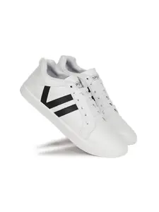 AADI Men's Black & White Synthetic Leather Outdoor Casual Shoes