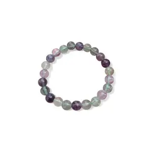AAA fluorite beaded bracelet-8mm smooth round gemstone bracelet-natural fluorite fine beads jewelry-customize in length-semi precious beads