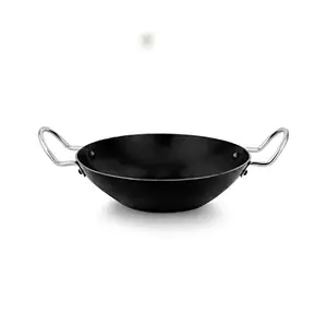 Incrizma Iron Heavy Quality Flat Bottom/Deep Kadhai with S.Steel Handle for Cooking/Deep Frying, Roasting Daily Use Home, Kitchen (24 cm) price in India.