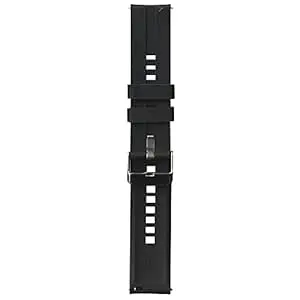 GADGET GEAR 22mm Silicone Watch Strap Replacement Band with Metal Buckle Compatible with Watches with 22mm | Black