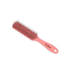 Zodiac flat Hair Brush, Detangling Styling Brush with Ball-Tipped Bristles, Pink