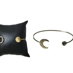 M.F.H Fashion Latest Designs Stylish Crystal Gold Plated Bracelet for Women and Girls GOLDEN DIAMOND AND CHAND DESIGNE (PACK OF 2) COMBO