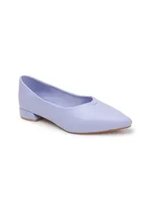Carlton London Women Lavender Comfortable Slip-on Pump Shoes with Block Heels, Pointed Toe for Casual and Formal wear (41)