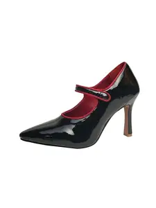 Theater Women Classic Pencil Heels | Mary Jane Comfortable Casual and Formal Shoes Black