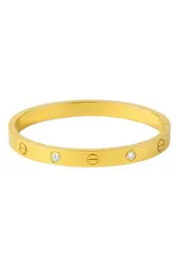 BangleCart Elegant Gold-Plated Love Bracelet for Girls & Women..Luxury Gold-Tone Screw Bracelet – Classic Unisex Design, Stainless Steel, with Gift Box