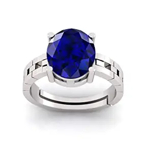 RSPR 5.25 Ratti 4.60 Carat Certified Original Blue Sapphire Ring Panchdhatu Adjustable Neelam Ring for Men & Women by Lab Certified