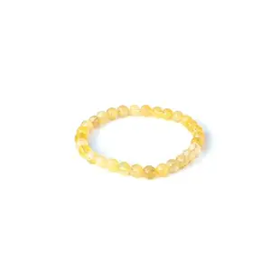 The Cosmic Connect Natural Citrine 6mm Bead Healing Bracelet for Attract Positive Energy, Abundance & Opportunity