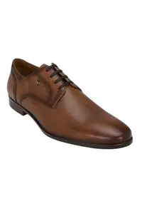 Louis Philippe Men Brown Leather Derby Shoes