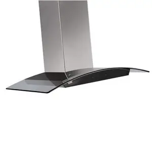 Glen 90cm 1250 m3/hr Curved Glass Wallmounted Kitchen Chimney Touch Sensor Controls Baffle Filters (6071, Black)