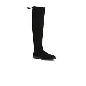 Shoetopia Women Black Solid Lace Up Long Boots