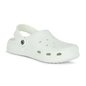 AADI Men's White Comfortable Lightweight Outdoor Anti Skid EVA Clogs/Mules/Sandals with Back Strap