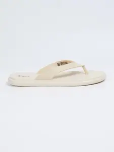 Max Women Solid V-Strap Slippers, Beige, 40