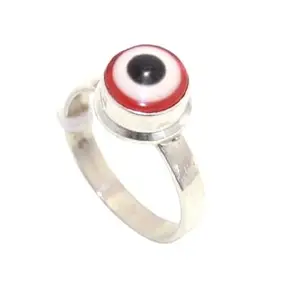 Rajasthan Gems Ring Nazariya Colorful Evil Eye 925 Sterling Silver Stone Women Men Unisex Handmade Gift G843