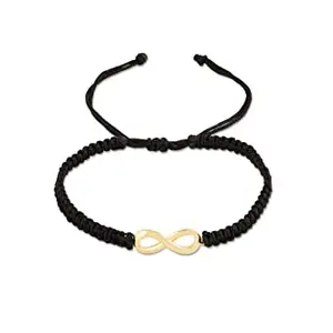 MINUTIAE Infinity Shape Nazar Dhaga Brass Alloy Pendants Charm Anklet for Women and Girls - Gold Plated | Anti-Allergic, Skin Friendly, Adjustable, Extendable & Stylish Gift (Promotes Protection)