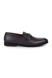 Louis Philippe Men Purple Leather Slip Ons