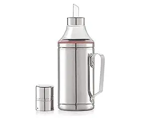 Bright Metal Steel Oil Dispenser With Nozzle 1 Litre (1000 Ml) | Oil Container | Oil Pourer | Oil Pot | | Oil Can| Oil Bottle With Handle (Pack Of 1)