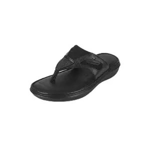 Mochi Men's Black Synthetic Leather Slippers UK/8 EU/42(16-1039)