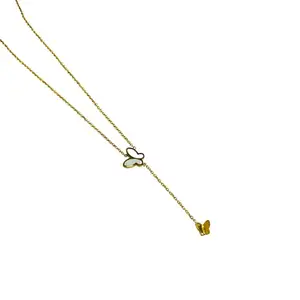 NatureInnovate Cassia Cute Butterfly Pendant With Chain Gold-Plated Stainless Steel Jewellery For Women and Girls Everyday Wear