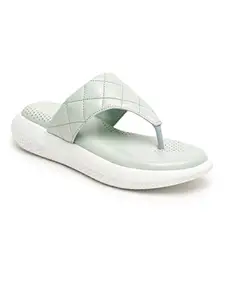 Bruno Manetti Women's Mint Slipon Back Open V-Strap Flat Sandal