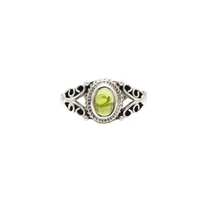 Natural Peridot Gemstone Ring – Elegant Green Stone Jewelry for Women & Girls – Stylish, Lightweight & Perfect for Gifting. (9)