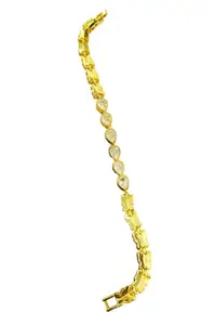 Elegant Gold-Plated Bracelet with Crystal Teardrop Stones and Butterfly Design, 18K Gold Finish