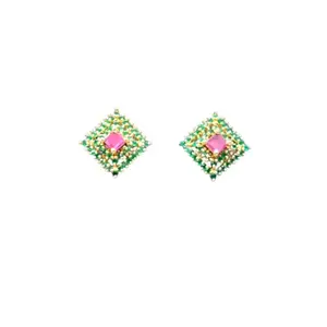 Zamzan Z-6019 Trendy Gold Pleated Studs Earring – Pack of 1-Elegant Gold-Plated Earrings for Women - Lightweight, Hypoallergenic, Perfect for Everyday Wear & Special Occasions