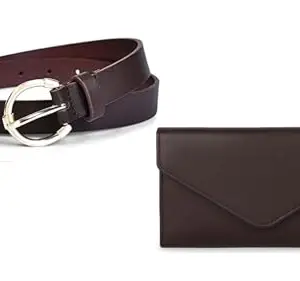 Belwaba Gift Hamper for Women/Ladies I Leatherite Wallet & Belt Combo Gift Set I Gift for Friend, Daughter, Sister. (Brown)