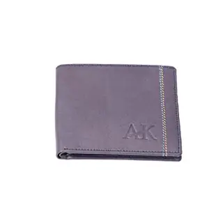 A K Men's Leather Wallet | Leather Wallet for Men with Card Holder Slots (Blue)