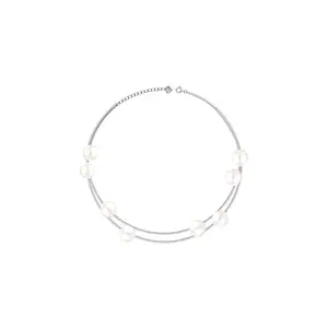 DE FLOSSY SILVER Women's 925 Sterling Silver Fresh Water Pearl Bracelet
