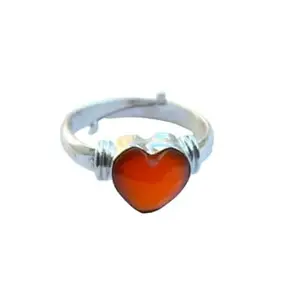 Natural Carnelian healing gemstone ring Heart Shape Adjastable brass ring Handmade Beautiful Wedding Ring Birthday Gift for Women and girl