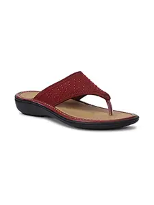 Bata Women's New Palm Thong Red Slipper-3 Kids UK (5715496)