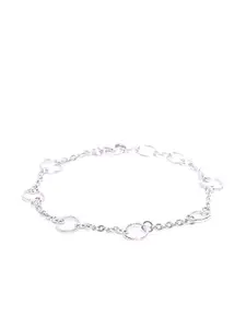 Carlton London Silver-Toned Rhodium-Plated Link Bracelet