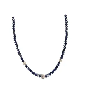 Elegant Crystal and Bead Necklace for Women - Timeless Beauty and Sophistication (BLACK)