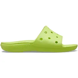 Crocs Classic Green Slide-(206121-3UH)-6 UK Men/ 7 UK Women (M7W9)