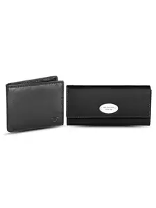 WildHorn Leather Wallet Giftset For Men & Women - Black