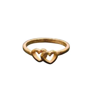 Double Heart five metal Ring for Women, impon, Panchaloha heart ring for women (16)