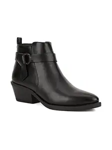 Bruno Manetti Women's Black slipon Buckle Boots