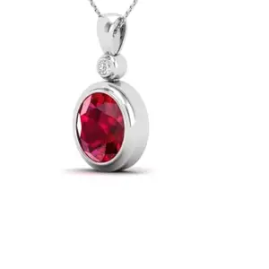 9STARS Ruby Stone Locket Original Certified Manik 4 Ratti Pendant Silver With Zircon Stone Super Quality Natural Red Pinksh For Men Women Pendant