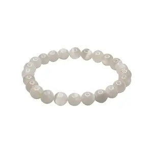 The Cosmic Connect Quartz 8MM Bead Healing Fang Shui Bracelet | Recharge Your Spirit with Healing Protection, Balance and Peace of Mind | Money and Good Luck (Selenite Healing)