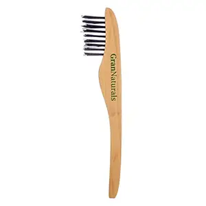 GranNaturals Hair Brush Cleaner - Comb Cleaning Tool - Dirt Remover with Natural Beech Wood Handle, Hard Nylon Bristles Bristles - Tool for Removing Lint, Dust, Tangled Strands - Light, Small, Portable - 7.25"