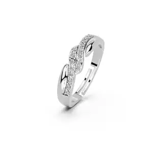 Miss Highness 925 Sterling Pure Silver Ring for Women and Girls, Infinity Rings, Adjustable Free Size, with Certificate of Authenticity & 925 Stamp, Gift for Wife and Girlfriend, Birthday, Anniversary