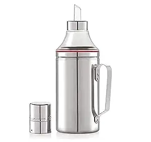 Durwasa Stainless Steel Oil Dispenser with Nozzle 1 Litre (1000 ml) | Oil Container | Oil Pourer | Oil Pot | Oil Can| Oil Bottle with Handle - (Pack of 1)