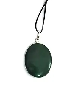 ASTROGHAR Astoghar Natural Green Jade Crystal Oval Shaped Pendant Men & Women Pendant For Reiki Healing.