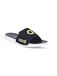 AADI Men's Black & Green Mesh Daily Casual Sliders/Flip Flop & Slippers
