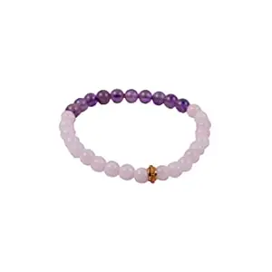 Rose Quartz Amethyst Bracelet/Natural 6MM Beads/Unisex/Focus love and understanding/Charged By Reiki Grand Master & Master Healer.