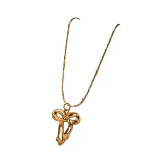 THE PERKY GEMS,Anti Tarnish Bow Pendant Necklace With Dainty Chain, Gold-Tone Chain, Sweat proof and Water Proof