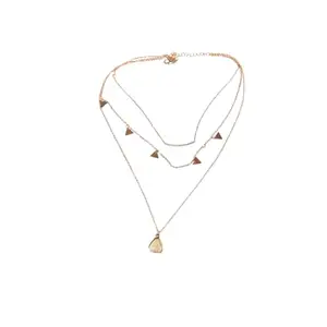 BEAUTY KENDRA Fancy Three Layer chain| Necklace for Women|Rose gold