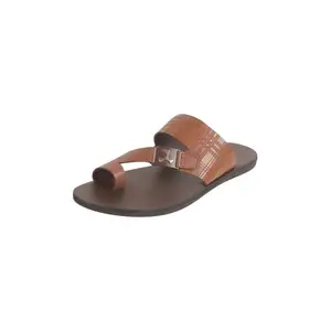 Mochi Men's Tan Fashionable Toe ring Slipper UK/5 EU/39(16-1062)